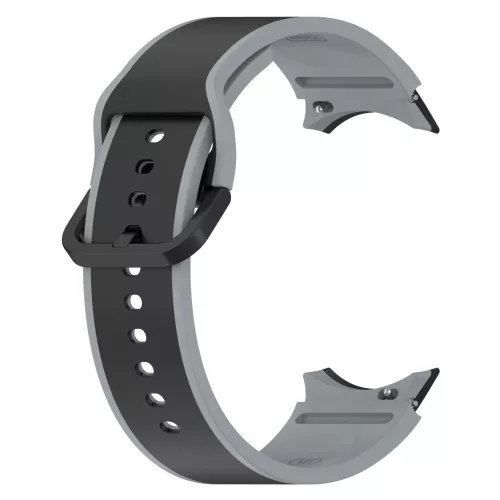 MYBANDZ rés-nélküli szilikon óraszíj Galaxy Watch 4-5-6-7 /fekete-szürke/ 20mm