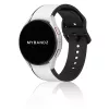 MYBANDZ rés-nélküli szilikon óraszíj Galaxy Watch 4-5-6-7 /fehér-fekete/ 20mm