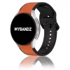 MYBANDZ rés-nélküli szilikon óraszíj Galaxy Watch 4-5-6-7 /narancs-fekete/ 20mm