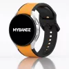 MYBANDZ rés-nélküli szilikon óraszíj Galaxy Watch 4-5-6-7 /mustársárga-fekete/ 20mm