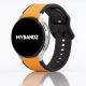 MYBANDZ rés-nélküli szilikon óraszíj Galaxy Watch 4-5-6-7 /mustársárga-fekete/ 20mm