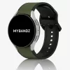 MYBANDZ rés-nélküli szilikon óraszíj Galaxy Watch 4-5-6-7 /khaki-fekete/ 20mm