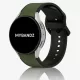 MYBANDZ rés-nélküli szilikon óraszíj Galaxy Watch 4-5-6-7 /khaki-fekete/ 20mm