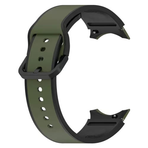 MYBANDZ rés-nélküli szilikon óraszíj Galaxy Watch 4-5-6-7 /khaki-fekete/ 20mm