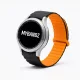 MYBANDZ mágneses szilikon óraszíj Galaxy Watch 4-5-6-7/fekete-narancs/ 20mm