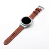 MYBANDZ Elegáns bőróraszíj Galaxy Watch 4-5-6-7/vörösbarna(ezüst csat)/ 20mm