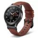 MYBANDZ Elegáns bőróraszíj Galaxy Watch 4-5-6-7/vörösbarna(fekete csat)/ 20mm