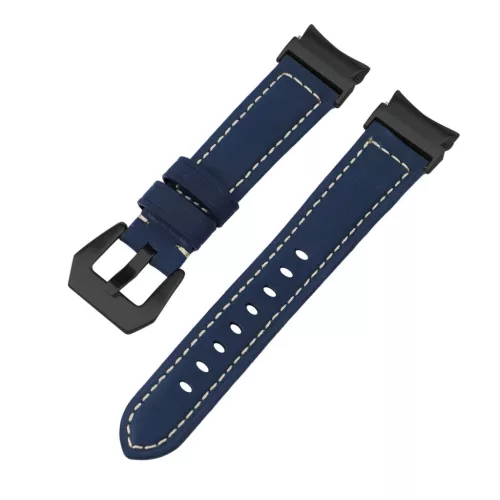 MYBANDZ Elegáns bőróraszíj Galaxy Watch 4-5-6-7/kék(fekete csat)/ 20mm