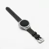 MYBANDZ Elegáns bőróraszíj Galaxy Watch 4-5-6-7/fekete(ezüst csat)/ 20mm