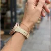 MYBANDZ Elegáns slim bőróraszíj rosegold csattal /krémfehér/20mm