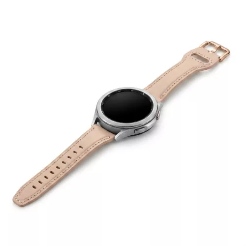 MYBANDZ Elegáns slim bőróraszíj rosegold csattal /púder/20mm
