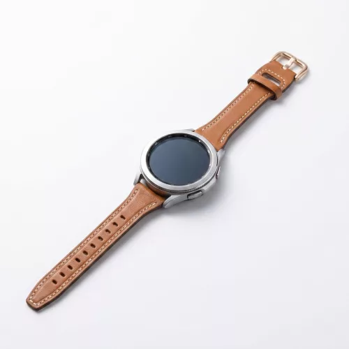 MYBANDZ Elegáns slim bőróraszíj rosegold csattal /barna/20mm