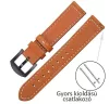 MYBANDZ Elegáns bőróraszíj /vörösesbarna - fekete csattal / 22mm