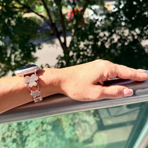 Apple Watch FloralShine fém szíj / rosegold/ 40/41 és 42mm