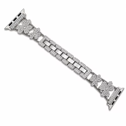 Apple Watch FloralShine fém szíj / ezüst / 40/41 és 42mm