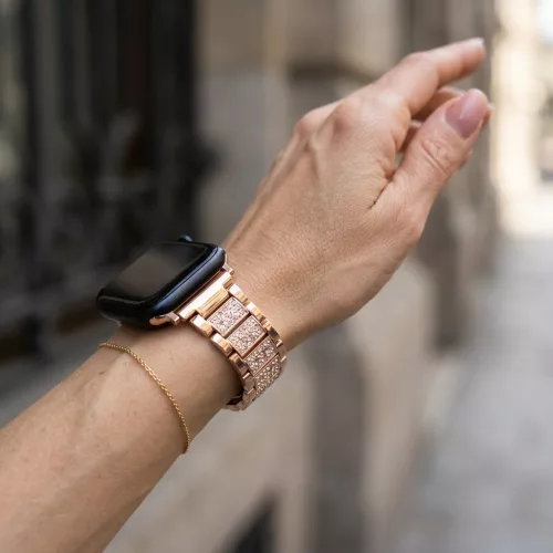 Apple Watch DIamond fém szíj / rosegold / 42/44/45/49
