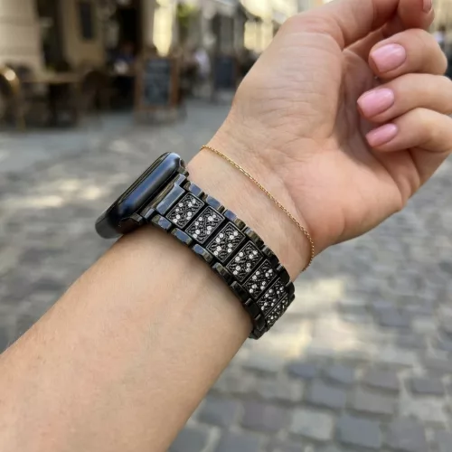 Apple Watch DIamond fém szíj / fekete / 42/44/45/49