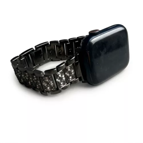 Apple Watch DIamond fém szíj / fekete / 42/44/45/49