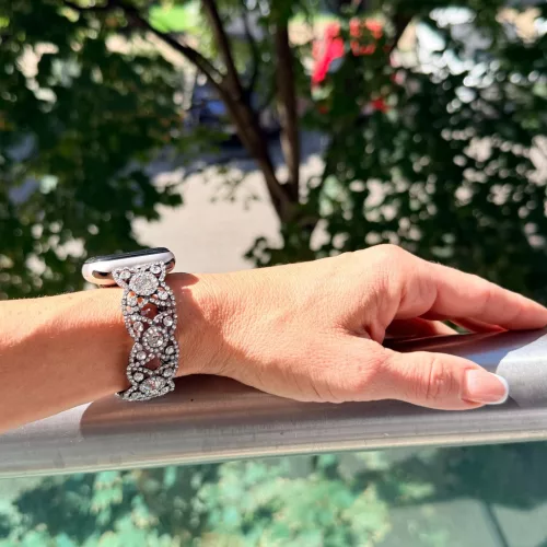 Apple Watch CrystalLace fém szíj / fekete / 42/44/45/49