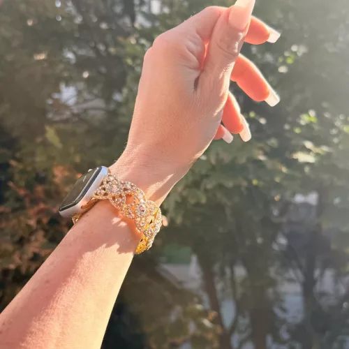 Apple Watch CrystalLace fém szíj / arany / 42/44/45/49