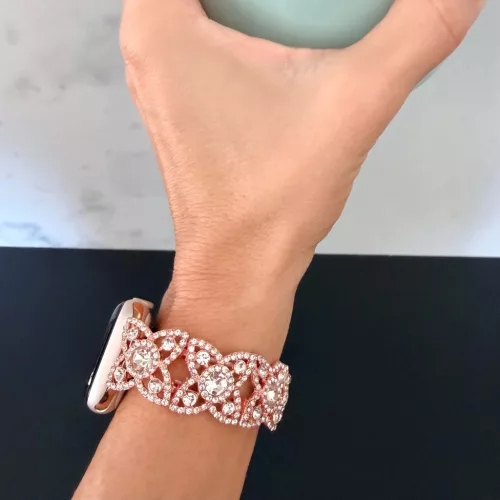 Apple Watch CrystalLace fém szíj / rosegold / 42/44/45/49