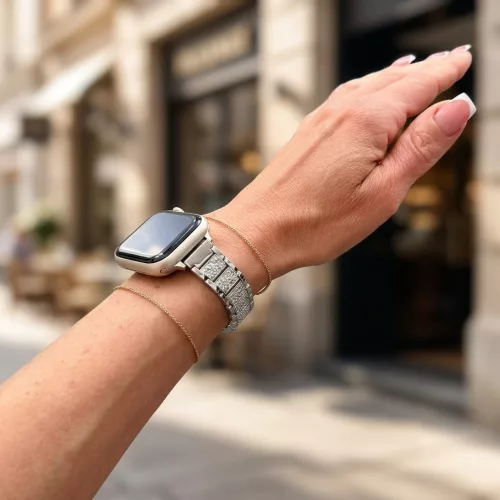 Apple Watch DIamond vékony fém szíj / ezüst / 42/44/45/49