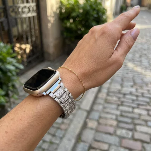 Apple Watch DIamond  fém szíj / ezüst / 42/44/45/49
