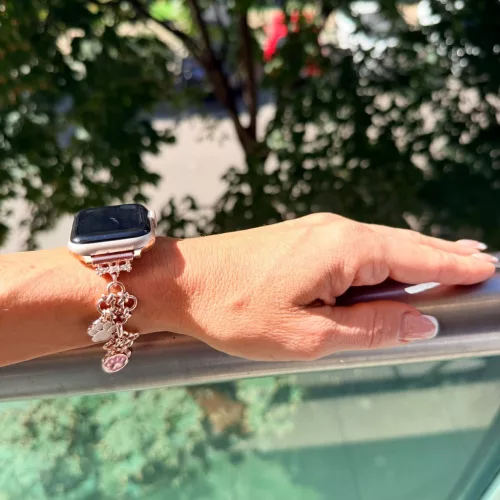 Apple Watch PawCharm fém szíj / rosegold / 42/44/45/49