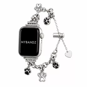 Apple Watch PawCharm fém szíj / ezüst/ 42/44/45/49