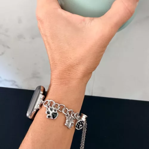 Apple Watch PawCharm fém szíj / ezüst/ 42/44/45/49
