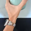 Apple Watch FloralShine fém szíj / ezüst / 42/44/45/49