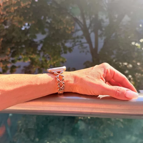 Apple Watch FloralCharm fém szíj / rosegold/ 42/44/45/49