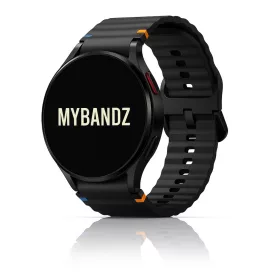   MYBANDZ Waves szilikon óraszíj-fekete/Samsung Galaxy Watch 4-5-6-7