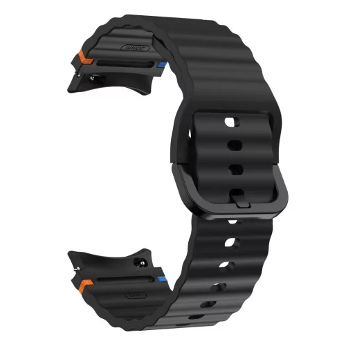 MYBANDZ Waves szilikon óraszíj-fekete/Samsung Galaxy Watch 4-5-6-7