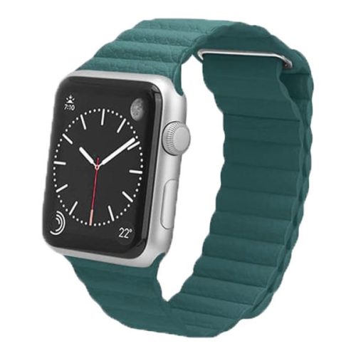 Apple Watch mágneses bőróraszíj /zöldeskék/ 40/41 és 42mm