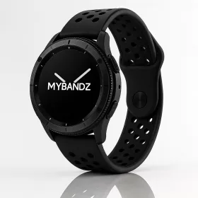 MYBANDZ Lélegző szilikon óraszíj- fekete/ 20mm