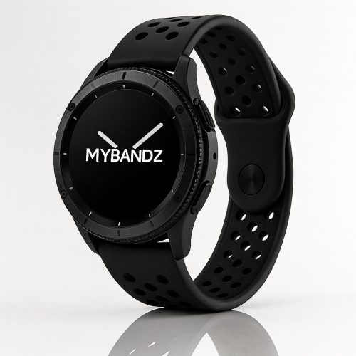 MYBANDZ Lélegző szilikon óraszíj- fekete/ 20mm