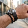MYBANDZ Lélegző szilikon óraszíj- fekete/ 20mm