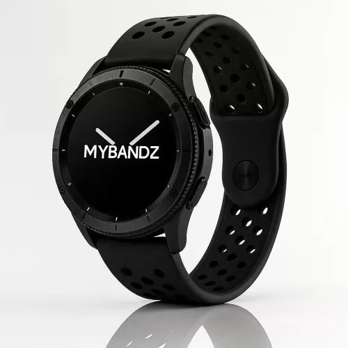 MYBANDZ Lélegző szilikon óraszíj- fekete/ 20mm