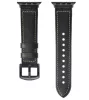 Apple Watch kívül bőr belül szilikon óraszíj /fekete/ 40/41 és 42mm