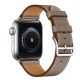 Apple Watch elegáns bőróraszíj / szürkésbarna / ezüst csattal 40/41 és 42mm