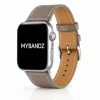 Apple Watch elegáns bőróraszíj / szürkésbarna / ezüst csattal 44/45/46/49 mm