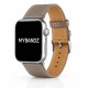 Apple Watch elegáns bőróraszíj / szürkésbarna / ezüst csattal 44/45/46/49 mm