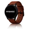 MYBANDZ Olasz prémium bőróraszíj - vöröses barna-fekete csat/ 22mm
