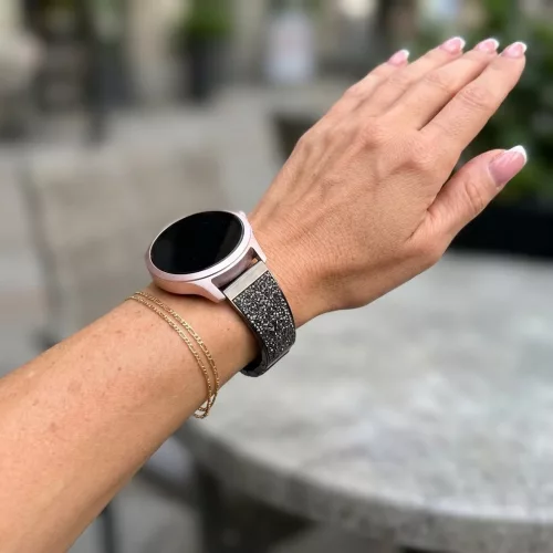 MYBANDZ Köves karpánt szíj- fekete 20 mm