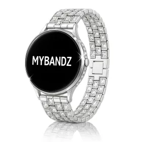 MYBANDZ Diamond fém óraszíj- ezüst 22 mm