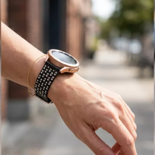 MYBANDZ Diamond fém óraszíj- fekete 22 mm