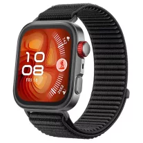   Mybandz Tépőzáras puha szövet óraszíj/fekete-Huawei Watch Fit 3/4/5