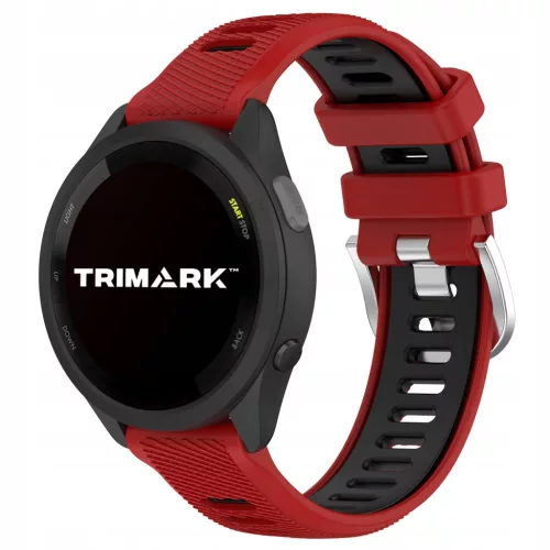 MYBANDZ Run szilikon óraszíj - piros-fekete(Garmin 22mm órákhoz QR)