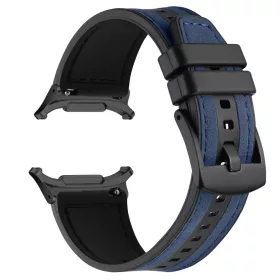   MYBANDZ Kívül puha bőr belül szilikon óraszíj/kék/Samsung Galaxy Watch Ultra